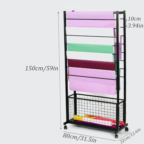 Support de rangement pour rubans robuste en acier pour mercerie et fleuriste