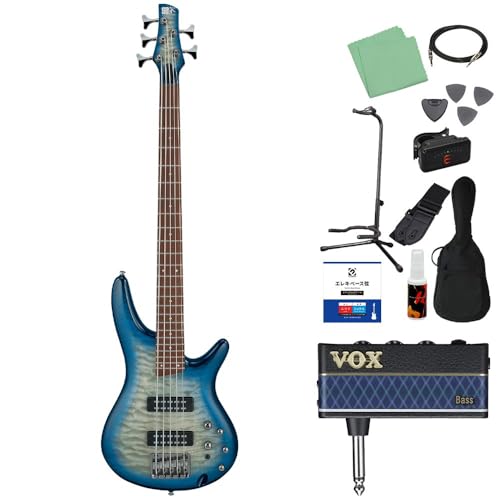 アイバニーズ SR405EQM SCB 5弦ベース初心者12点セット 【ヘッドホンアンプ付】 エレキベース Stained Cosmic Blue Starburst
