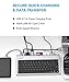 Thunderbolt 4 Docking Station, QGeeM 16-in-1 Quadruple Display Docking Station 4K or Single 8K Video Output USB C Hub Compatible with MacOS & Windows