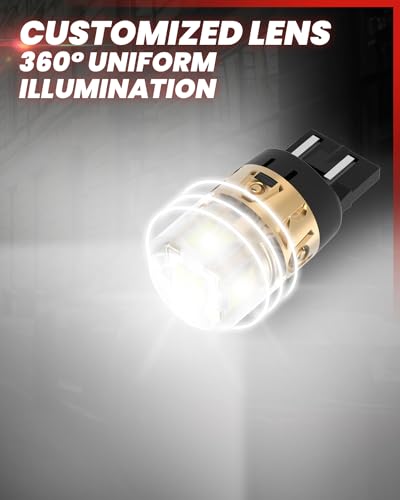 Image of LASFIT L2 7440 7443 LED Bulbs Reverse Lights, 2024 Upgraded Super Bright T20 7441 7444 W21W LED Lamps with Projector Lens, fit for Backup Tail Brake Parking Lights DRL, 6000K White,2pcs
