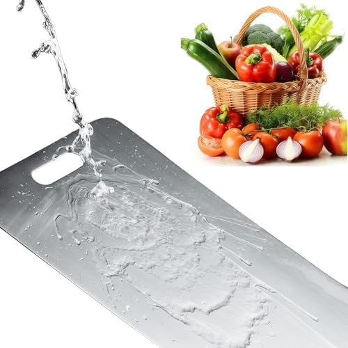 Stainless Steel Cutting Board-Wear Resistant Metal Chopping Boards for Meat, Vegetables, Fruits-Dishwasher Safe &Scratch Resistant-Easy to Clean(Medium)