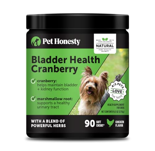 Bladder Health Cranberry Supplement for Dogs – Kidney Support for Dogs, Cranberry & D-Mannose for Dog Urinary Tract Health, Dog Urine & Bladder Support (Chicken)