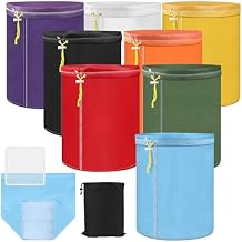 8Pack 5 Gallon All Mesh Filter Bags, Pletpet 8 Color Reusable Nylon Mesh Filter Bags with Pressing Screen & Storage Pouch for Hydroponics, Gardening,Juice220 to 25-Micron