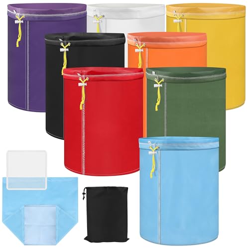 8Pack 5 Gallon All Mesh Filter Bags, Pletpet 8 Color Reusable Nylon Mesh Filter Bags with Pressing
