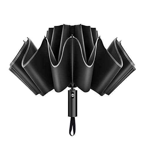 SYOSIN 折りたたみ傘 逆折り式 メンズ お 傘 ワンタッチ自動開閉 12本骨 軽量 撥水加工 晴雨兼用