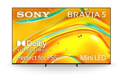 Sony BRAVIA 5 55 Inch TV, Mini LED, 4K Smart Google TV, XR Processor with AI Technology,120hz Television with Dolby Vision/Atmos, Exclusive Features for PlayStation®5, K-55XR50, 2025 Model