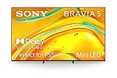 Sony BRAVIA 5 Téléviseur de 65 pouces, Mini LED, Smart Google TV 4K, Processeur XR avec technologie IA, Télévision 120hz avec Dolby Vision/Atmos, Fonctionnalités exclusives pour PlayStation 5, K