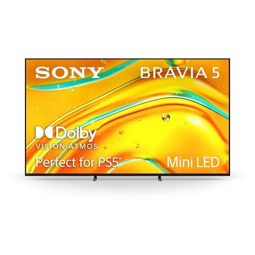 Sony BRAVIA 5 65 Inch TV, Mini LED, 4K Smart Google TV, XR Processor with AI Technology,120hz Television with Dolby Vision/Atmos, Exclusive Features for PlayStation®5, K-65XR50, 2025 Model