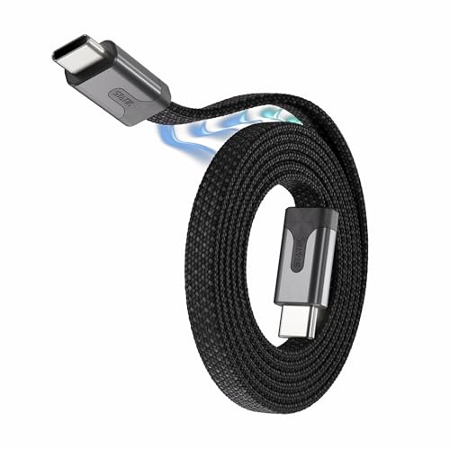 Statik MagStack Slim Pro - USB C to USB C Cable, Magnetic Anti Tangle Flat Type C Charger Fast...