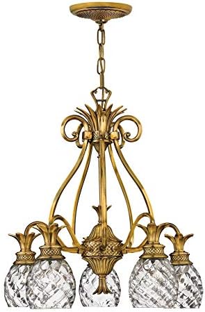 Hinkley Plantation Tropical Five Light Foyer Chandelier, Burnished Brass