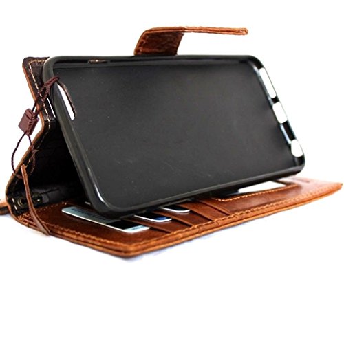 Genuine Real Leather Case For Iphone 6S Plus + Book Wallet Magnet 6+ Cover Handmade Business Light Brown Slim New Daviscase #TOP5