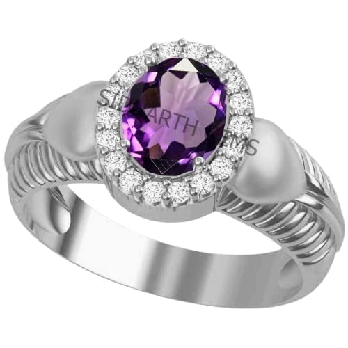 Bague améthyste naturelle 14 carats, l'éclat de l'or pour homme et femme