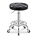 ZHOUXIAO Rolling Shop Hocker mit Rädern, drehbarer Salonhocker Stuhl Verstellbarer Entwurfshocker, Werkbankhocker, Massage Spa Tattoo Fotografie Hocker mit PU-Leder gepolster Black