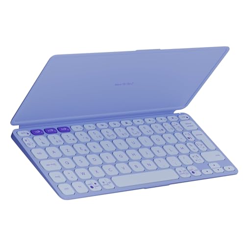 Logitech Keys-to-Go 2, Clavier Bluetooth Portable pour Tablette avec Coque intégrée, Clavier sans Fil Ultra-Mince pour Windows, Android, Linux, iPad, iPhone, Mac et Apple TV, Français AZERTY - Lilas