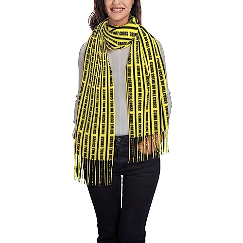 Generic Women Scarf Shawl Wraps Crime Scene Scarf Printed Blanket Scarf Warm