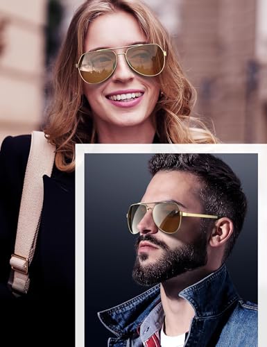 LUENX Aviator Sunglasses for Men Women Polarized New Shades Flexible Spring Hinge - UV 400 Protection - Image 3