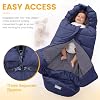 Orzbow Universal Footmuff for Stroller, Winter Warm Baby Bunting Bag, Waterproof Windproof Warm Polar Fleece Lined for Toddler Sleeping Bag, Blue