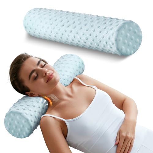 Memory Foam 5" Round Pillow, Cervical Neck Roll Pillow for Pain Relief