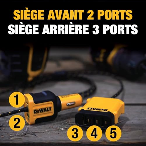 Chargeur USB PD DEWALT 72W idéal pour vos déplacements - 5