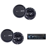 Alpine UTE-63BT Mech-Less Bluetooth Receiver w/ (2 Pair) Power Reference PRX603 6.5" 3-Way Speakers