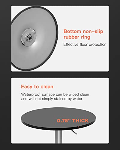 Modern Bar Table Height Adjustable Kitchen Dining Table Round Pub Table Counter Table Bar Top Table Tall Table Hydraulic Dining Room Home Kitchen Table #TOP4