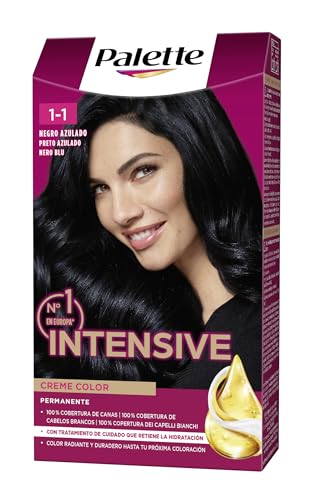Schwarzkopf Palette Intensive Colore Crema Permanente per Capelli, Tone 1.1 Blu Nero