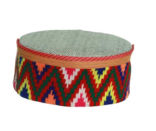 Image of Vastraa Fusion Himachali Topi for Men | Nepali Headwear | Traditional Kullu Cap | Pahadi Topi | Kashmiri Hat | Wool Handcrafted Ethnic Wear