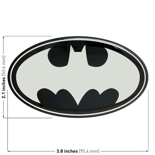 Image of Fan Emblems Batman Domed Chrome Car Decal - 1989 Logo (Black and Chrome)