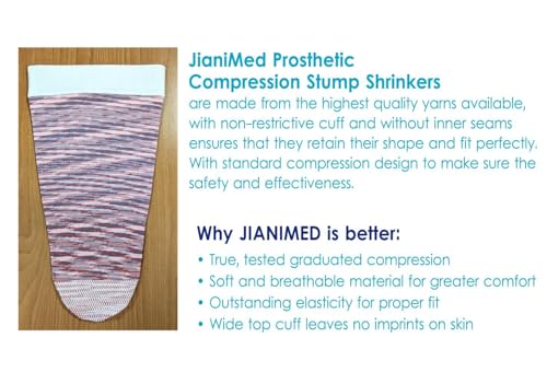 Image of Prosthetic Stump Shrinkers-Above Knee, 35cm, Compression, 20-30, Amputee Socks, Space Dyed, Taiwan Excellence L