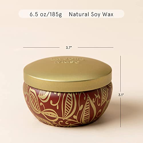 La Jolie Muse Pumpkin Cinnamon Candle & Cedarwood Fir Candle, Small Candle Set 2, Fall Candle, Natural Soy Candle Gift, 45 Hours Each, Gift For Autumn #TOP5