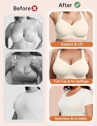 Image of Vertvie Jelly Bras for Women No Underwire Minimizer Support