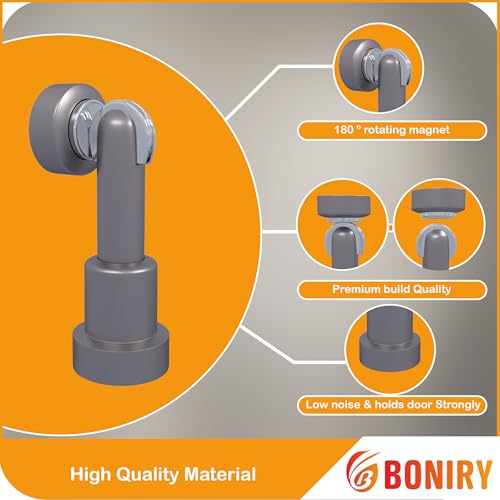 Image of Boniry Premium Magnetic Door Stopper | Durable, Stylish & Rustproof | Protects Doors | Strong Hold, Easy Installation, Perfect for Home & Office Use (4, Matt)