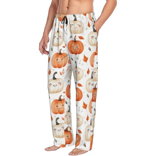 Pumpkin Mens Pajama Pants Cozy Lounge Baggy Lightweight Pj Pants Lounge Bottoms With Elastic Waist2