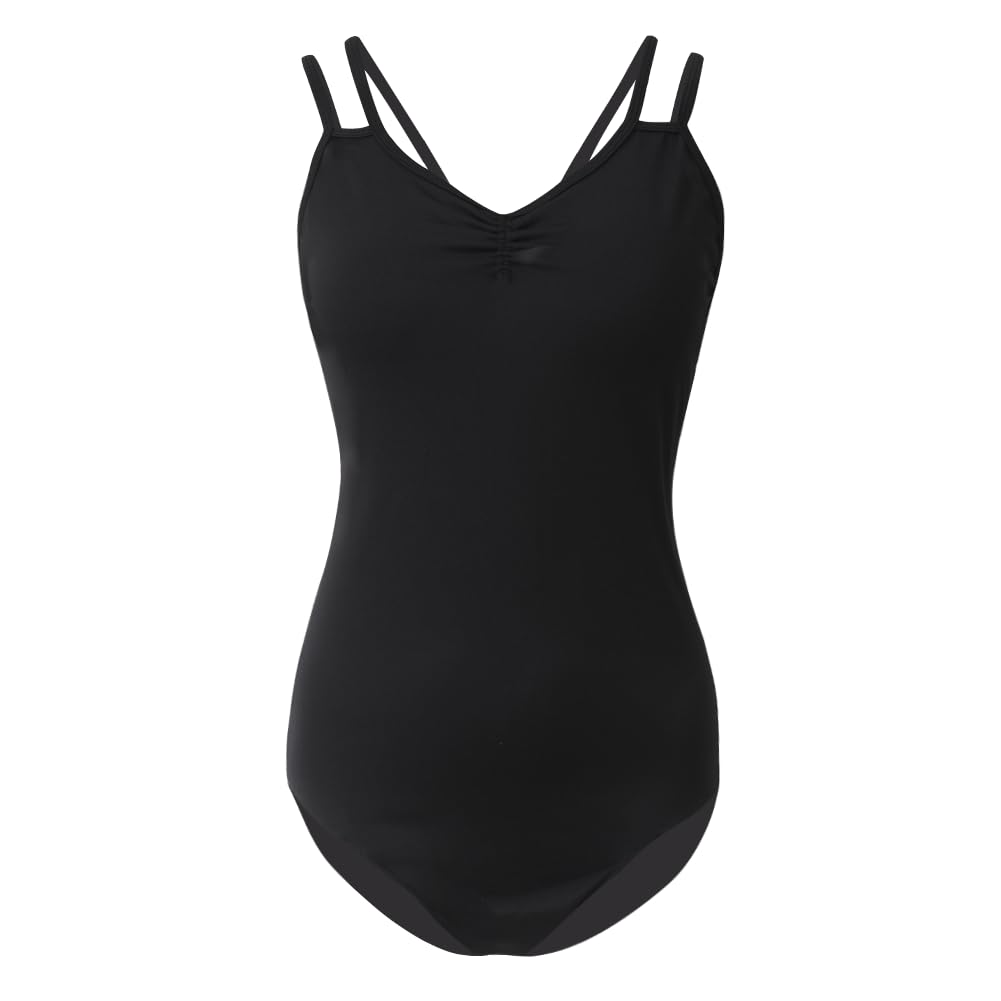 ROYAL SMEELA Justaucorps Danse Ballet Femme Body Justaucorp Sans Manche Adulte Noir