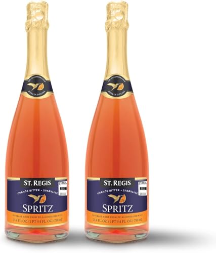 ST. REGIS - St. Regis Spritz 2 Pack (2 x 750 mL Per Bottle) - Non Alcoholic Sparkling Wine - Low Carb and Low Sugar - Perfect Food Pairing - Ideal Wedding Gifts or Gift Baskets - Enjoy Life and Flavorful Wine