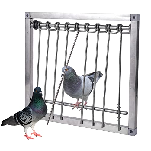 1PC Bird Cages Trap Stainless Steel Pigeon Trap Door Wire Bars Frame Entrance U-Trap for Pigeon Birds House Door (29 * 26 cm)