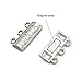 Beadthoven 20-Set Alloy 3 Hole Multi Strand Magnetic Clasps Bracelet Closure Magnetic Necklace End Clasp Tube Clasps Jewelry Finding Making Supplies | Size:14x19x6mm Hole:2mm (Platinum)