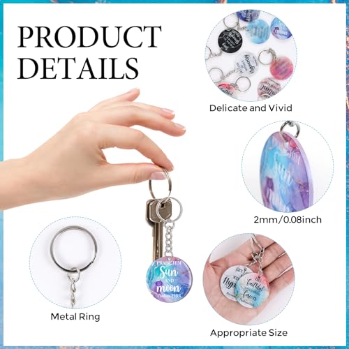 Image of clothmile 100 Pcs Bible Verse Keychains Christian Keyrings Marble Keychains Acrylic Religious Key Rings for Women