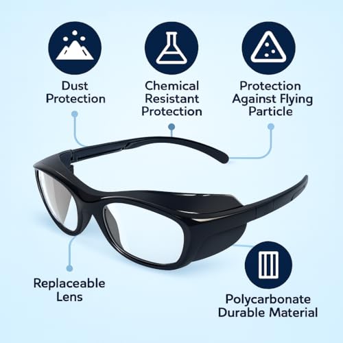 Image of FAMOUS Prescription safety eyeglass frames for men and women polycarbonate material replaceable lens