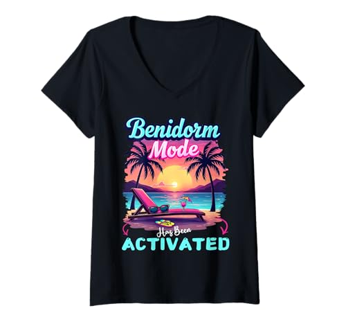 Mujer Se ha activado el modo Benidorm Camiseta Cuello V