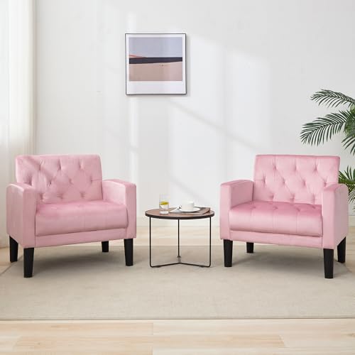 TYBOATLE Accent Chairs Set of 2, Mid Century Modern Upholstered