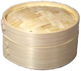 Bamboo Steamer, Single Layer 6 with Lid by CGDJ