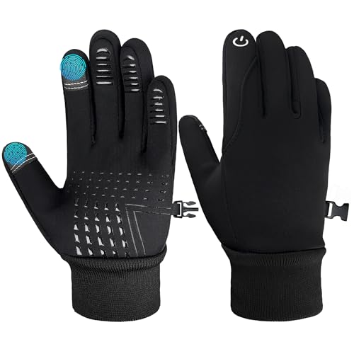 ehsbuy Handschuhe Kinder Winter Thermo Touchscreen Fleece Winterhandschuhe wasserdichte Anti-Rutsch Warme Reithandschuhe Jungen 6-10 Jahre Fahrradhandschuhe für Skifahren Outdoor
