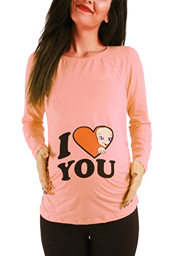 Amor - Camiseta premamá Sudadera con Estampado Durante el Embarazo, Manga Larga (Marfil, X-Large)