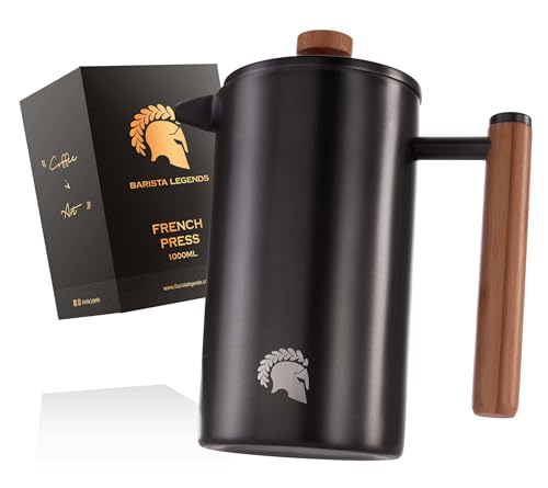 Barista Legends® French Press Edelstahl Thermo Kaffeepresse (600ml) - Kaffeebereiter Doppelwandig für länger frischen Filterkaffee - Auch als Kaffeezubereiter beim Camping...