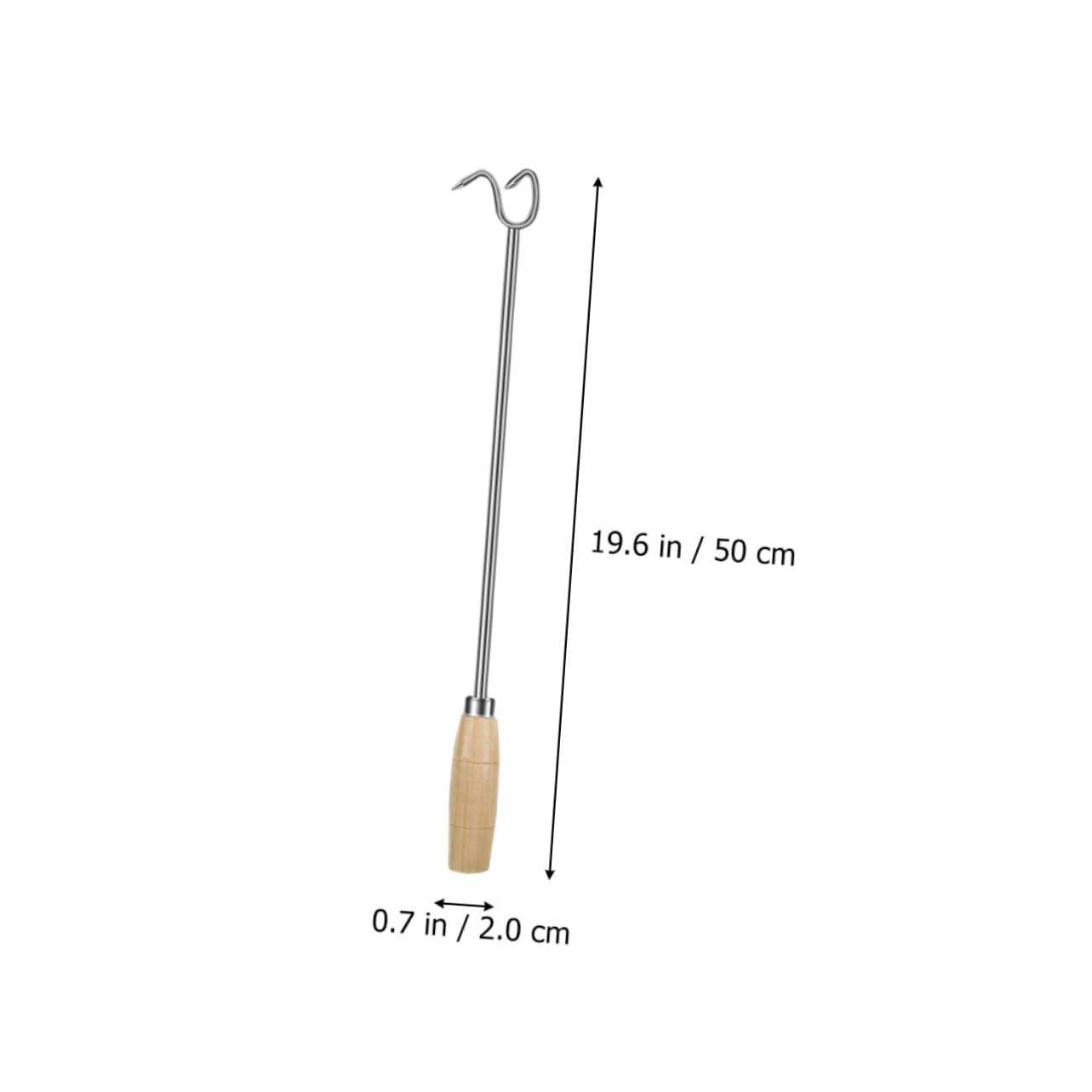 Garneck Stainless Steel Meat Hook 2pcs Meat Turner Hooks for Pork Ham Chicken Easy to Use Clean Bbq Grilling Tools