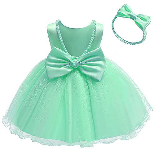 Special Occasion Christening Lace Birthday Christmas Easter Flower Baby Girl Dress Princess Formal Prom Party Tutu Ball Gown 3T 4T Light Green 110 #TOP12