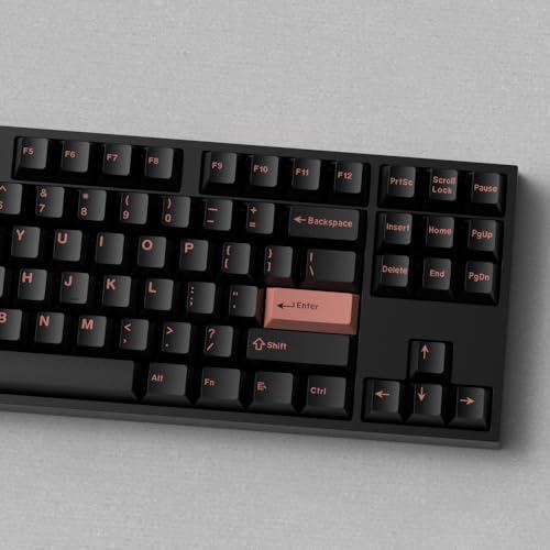 Image of Black Dye-sub Keycaps, 163 Keys Cherry Profile, Double Shot Keycaps Set, Custom Key caps for MX Switches Mechanical Keyboard(Wasabi)