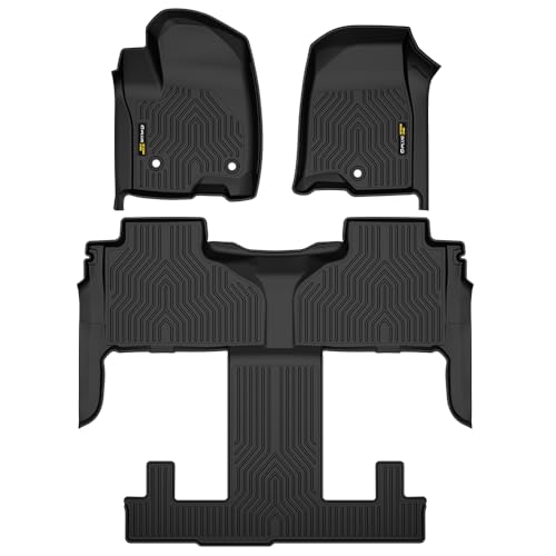 G-PLUS Floor Mats Liners Compatible with Chevy Tahoe/GMC Yukon 2021-2024 2025 Cagro Liner All Weather Full Cover Protection Front & 2nd Row Floor Liners Black Fit 2021-2023 Tahoe/Yukon(3PCS)