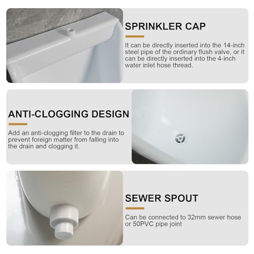 Urinal sin agua para hombres, urinal plástico para garaje, cobertizo o patio trasero, desviador de orina de montaje en pared y urinal para campamentos al aire libre, urinal portátil para hombres, inodoro sin agua, urinal temporal al aire libre miniatura 3